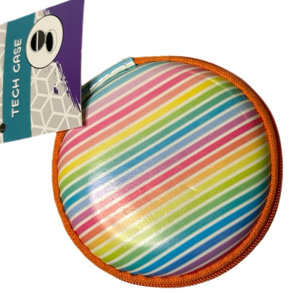 Ear bud or pod holder case, keep things safe at beach! Rainbow colored